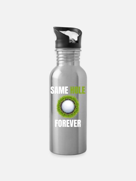 Junggesellenparty-Loch - Trinkflasche mit integriertem Trinkhalm - Lightsilver