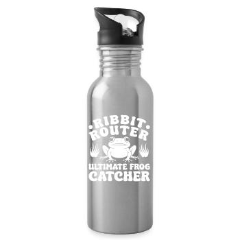 Frog Catcher Ribbit Router Frog - Gourde avec paille intégrée - argent clair - Droite