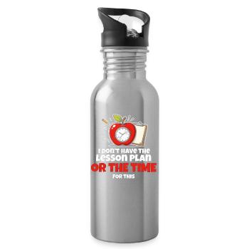 Time Crunch Lesson Meme - Water bottle with straw - silver - Right