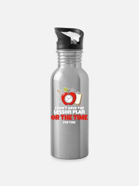 Zeitdruck-Lektions-Meme - Trinkflasche mit integriertem Trinkhalm - Lightsilver