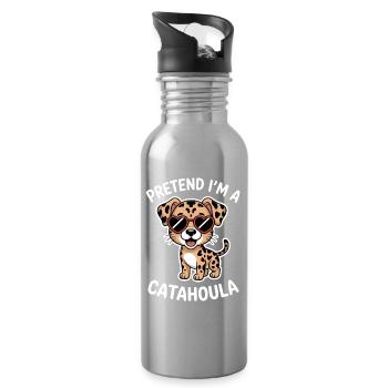 Louisiana Catahoula Leopard Dog Saying Gift - Water bottle with straw - silver - Right