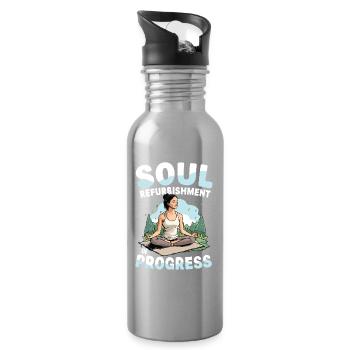  Soul Refurbishment In Progress Yoga Meditation - Trinkflasche mit integriertem Trinkhalm - Lightsilver - Rechts