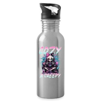 Pastel Goth Soft Goth Gaming Gamer - Trinkflasche mit integriertem Trinkhalm - Lightsilver - Rechts