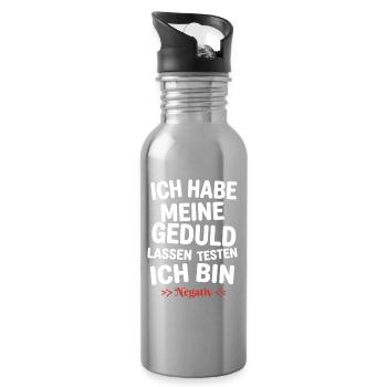 Ich habe meine Geduld testen lassen - Trinkflasche mit integriertem Trinkhalm - Lightsilver - Rechts