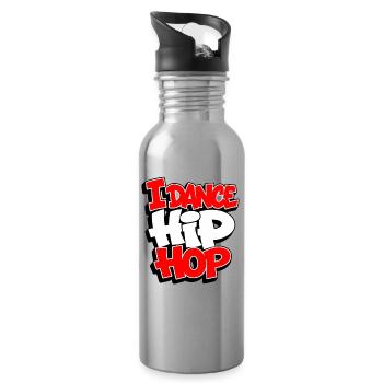 I Dance Hip Hop Style Graffiti Motif / Breackdance - Water bottle with straw - silver - Right