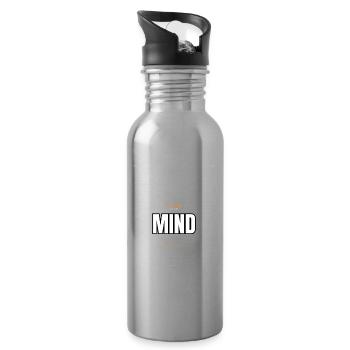 Conquer Your Mind Motivationstypografie - Trinkflasche mit integriertem Trinkhalm - Lightsilver - Rechts