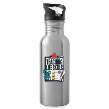Special Education Teaching Life Skills, Teacher Li - Water bottle with straw - silver - Right