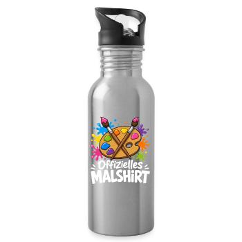 Offizielles Ausmal-Motiv zum Malen Zeichnen und - Trinkflasche mit integriertem Trinkhalm - Lightsilver - Rechts