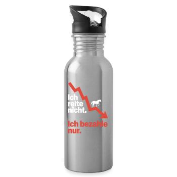 Reite Nicht Bezahle Pferdepapa Pferdemama Pferde - Trinkflasche mit integriertem Trinkhalm - Lightsilver - Rechts