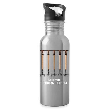 Rechenzentrum Gartenarbeit Landschaftsgärtner - Trinkflasche mit integriertem Trinkhalm - Lightsilver - Rechts