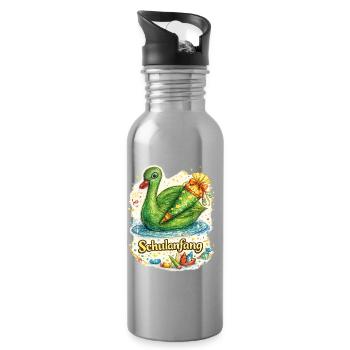 Schulanfang-Schwan mit Geschenk - Trinkflasche mit integriertem Trinkhalm - Lightsilver - Rechts