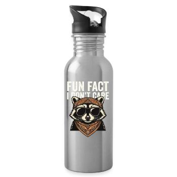 Lustiger Sarkastischer Fun Fact Ist Mir Egal - Trinkflasche mit integriertem Trinkhalm - Lightsilver - Rechts