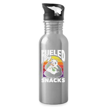 Ich Benötige Snacks, Lustiger Tierhumor - Trinkflasche mit integriertem Trinkhalm - Lightsilver - Rechts
