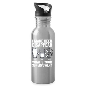 Ich Lasse Bier Verschwinden Craft Beer - Trinkflasche mit integriertem Trinkhalm - Lightsilver - Rechts