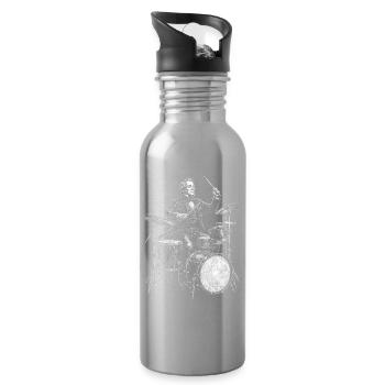 James Buchanan  Vintage Schlagzeuger - Trinkflasche mit integriertem Trinkhalm - Lightsilver - Rechts