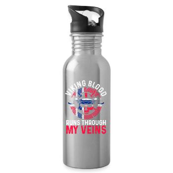 Norway Vacation Norge Fjords Travel Scandinavian - Trinkflasche mit integriertem Trinkhalm - Lightsilver - Rechts