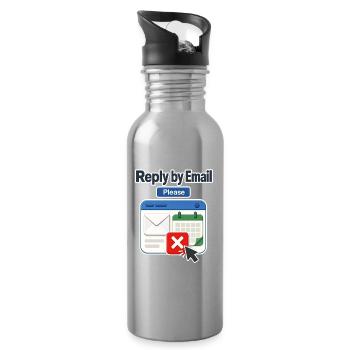 Arbeitsplatzhumor Antwort per E-Mail Bitte, Kalender De - Trinkflasche mit integriertem Trinkhalm - Lightsilver - Rechts