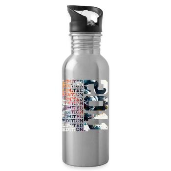 WELTRAUM 15 JAHRE 2011 ASTRONAUT 15. GEBURTSTAG - Trinkflasche mit integriertem Trinkhalm - Lightsilver - Rechts