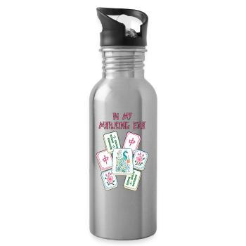 In My Mahjong Era Mahjong Game Social Club - Water bottle with straw - silver - Right