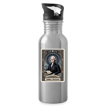 Thomas Jefferson Tarotkarte - Trinkflasche mit integriertem Trinkhalm - Lightsilver - Rechts