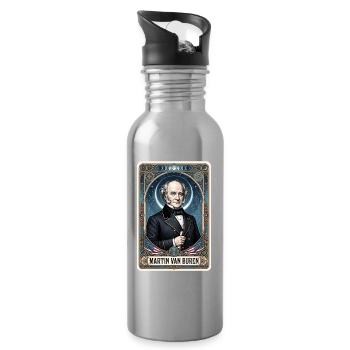 Martin Van Buren Tarotkarte - Trinkflasche mit integriertem Trinkhalm - Lightsilver - Rechts