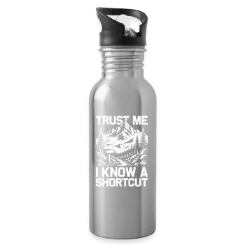 I know a shortcut Wandern Berge Bergsteigen - Trinkflasche mit integriertem Trinkhalm - Lightsilver - Rechts