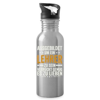 ausgebildet um ein lehrer zu sein  - Trinkflasche mit integriertem Trinkhalm - Lightsilver - Rechts