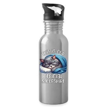 Britisch Kurzhaar Katze Schlafshirt - Trinkflasche mit integriertem Trinkhalm - Lightsilver - Rechts