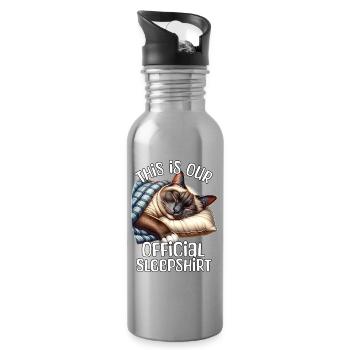 Siamkatze Schlafshirt - Trinkflasche mit integriertem Trinkhalm - Lightsilver - Rechts