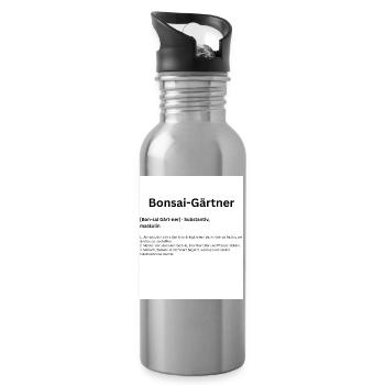 Bonsai Gärtner: Miniaturwald - Trinkflasche mit integriertem Trinkhalm - Lightsilver - Rechts