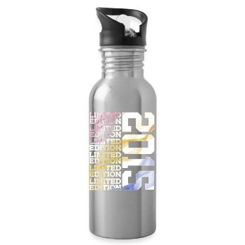LIMITED EDITION 2015 - 11 JAHRE - 11. GEBURTSTAG - Trinkflasche mit integriertem Trinkhalm - Lightsilver - Rechts