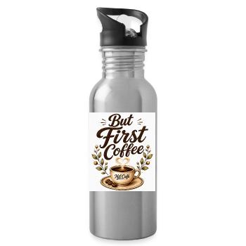 but_first_cafe - Trinkflasche mit integriertem Trinkhalm - Lightsilver - Rechts
