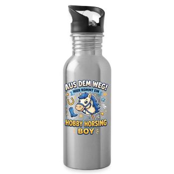 Aus Dem Weg Hobby Horsing Boy pferd - Trinkflasche mit integriertem Trinkhalm - Lightsilver - Rechts