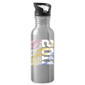 LIMITED EDITION 2011 - 15 JAHRE - 15. GEBURTSTAG - Trinkflasche mit integriertem Trinkhalm - Lightsilver - Rechts