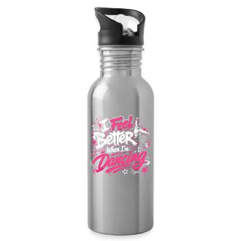 I Feel Better When Im Dancing Tanzliebe Tanzmusik - Trinkflasche mit integriertem Trinkhalm - Lightsilver - Rechts