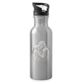 Bigfoot, Pusteblume, Löwenzahn, Naturliebhaber - Trinkflasche mit integriertem Trinkhalm - Lightsilver - Rechts