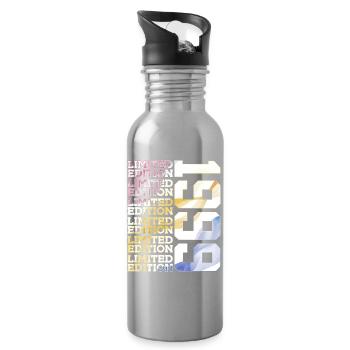 LIMITED EDITION 1999 - 27 JAHRE - 27. GEBURTSTAG - Trinkflasche mit integriertem Trinkhalm - Lightsilver - Rechts