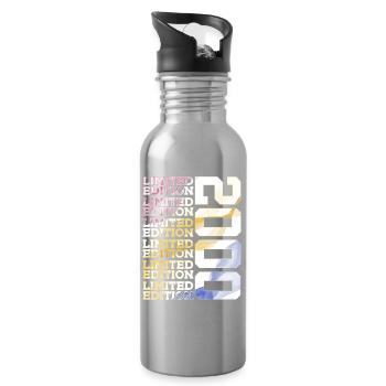 LIMITED EDITION 2000 - 26 JAHRE - 26. GEBURTSTAG - Trinkflasche mit integriertem Trinkhalm - Lightsilver - Rechts