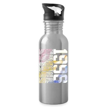 LIMITED EDITION 1996 - 30 JAHRE - 30. GEBURTSTAG - Trinkflasche mit integriertem Trinkhalm - Lightsilver - Rechts
