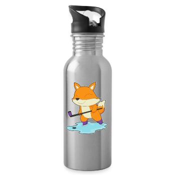 Fuchs Eishockey Eishockeyschläger - Trinkflasche mit integriertem Trinkhalm - Lightsilver - Rechts