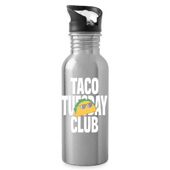 Taco Tuesday Club mit cooler Sonnenbrille - Trinkflasche mit integriertem Trinkhalm - Lightsilver - Rechts