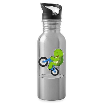 Turtle Bicycle - Water bottle with straw - silver - Right