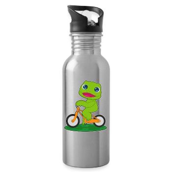 Frog Bicycle - Water bottle with straw - silver - Right