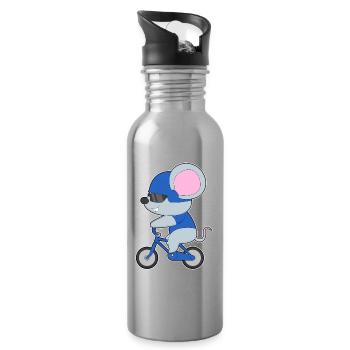 Maus Fahrrad - Trinkflasche mit integriertem Trinkhalm - Lightsilver - Rechts
