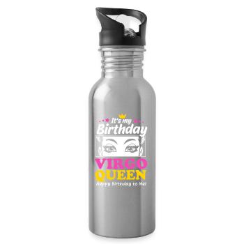 Sternzeichen Jungfrau - Trinkflasche mit integriertem Trinkhalm - Lightsilver - Rechts