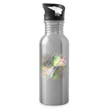 Color Wheel Spiral - Water bottle with straw - silver - Right
