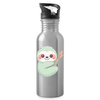 Immer Schön Entspannt - Trinkflasche mit integriertem Trinkhalm - Lightsilver - Rechts
