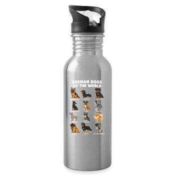  Deutsche Hunderassen-diagramm Niedliche - Trinkflasche mit integriertem Trinkhalm - Lightsilver - Rechts