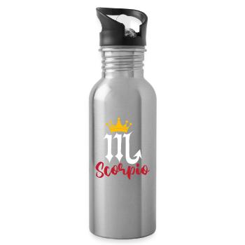 Sternzeichen Skorpion - Trinkflasche mit integriertem Trinkhalm - Lightsilver - Rechts