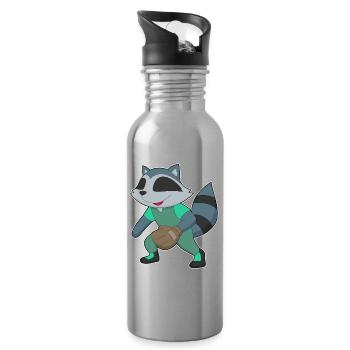 Raccoon Baseball Baseball Glove - Water bottle with straw - silver - Right